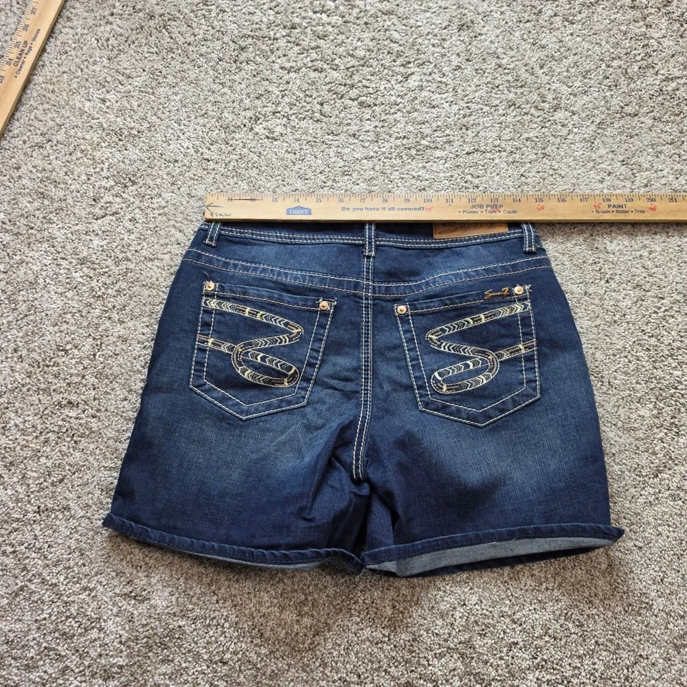 Seven7 Denim Shorts Womens 6 Dark Wash Stretch Bermuda Casual Classic Ladies